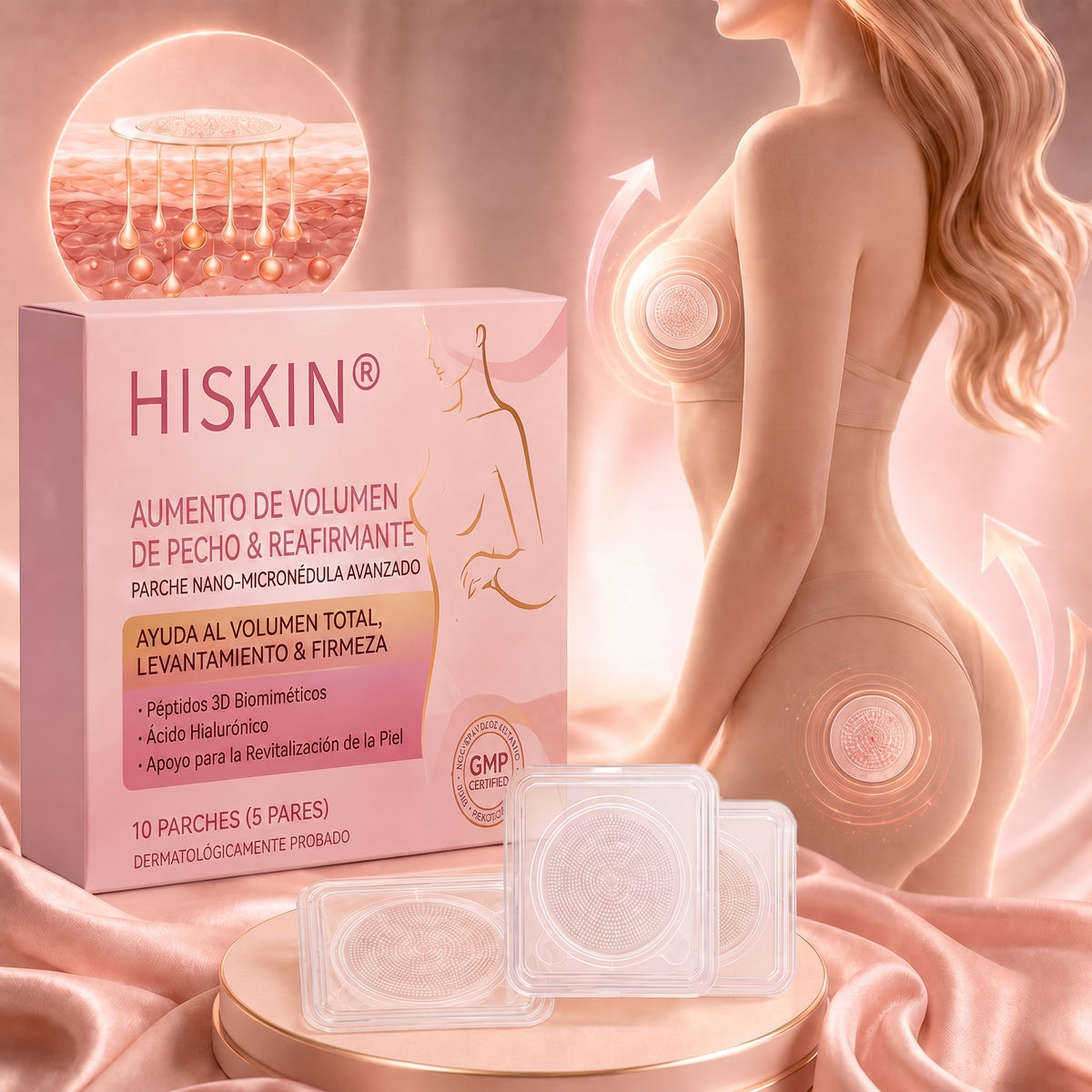 👩‍⚕️ Firmeza & Galbo del Pecho HISKIN® — Parche Nano-Microneedle Avanzado de Acción Dirigida