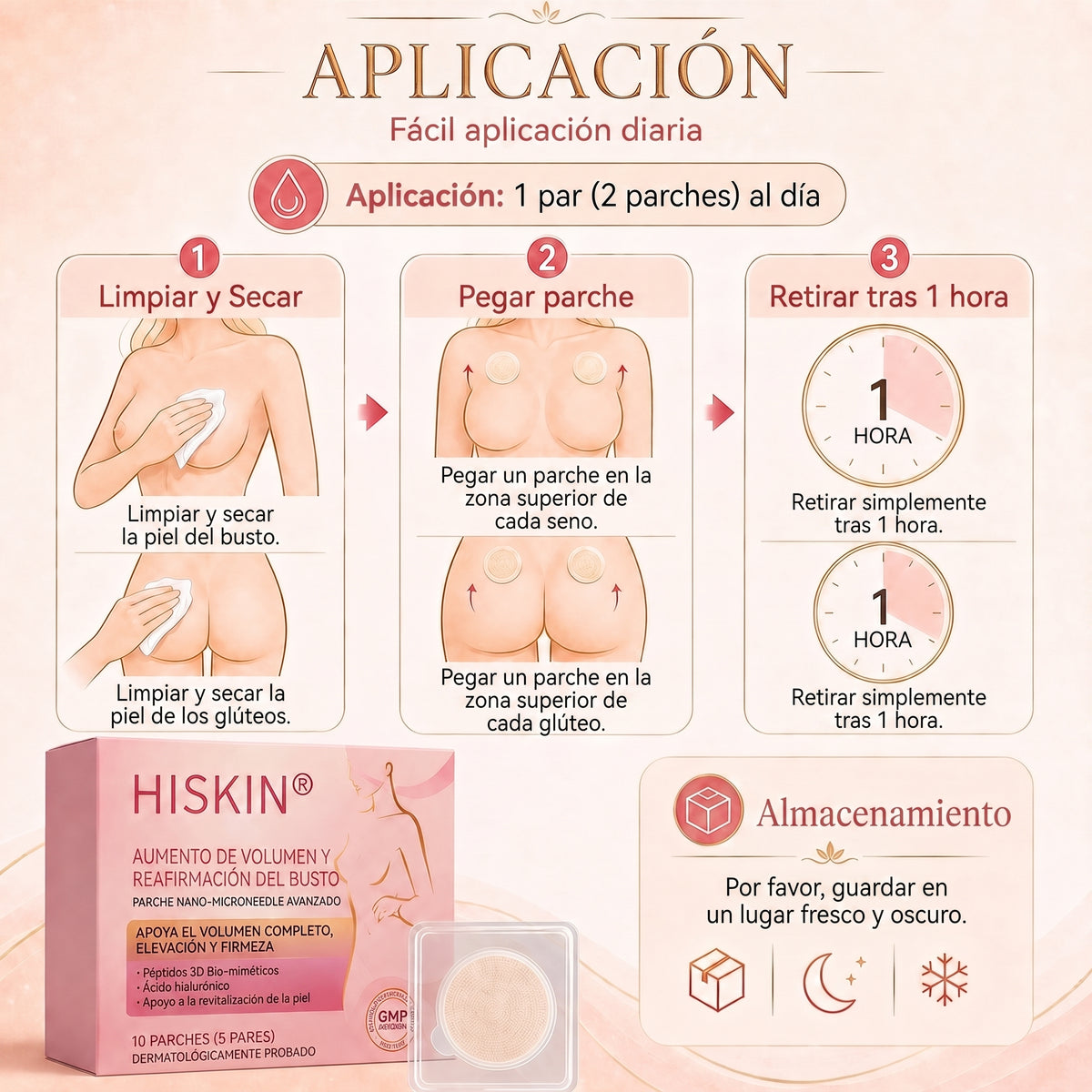 👩‍⚕️ Firmeza & Galbo del Pecho HISKIN® — Parche Nano-Microneedle Avanzado de Acción Dirigida