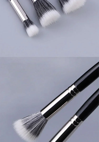 Pointillator brush Blush brush Pure wool flat head Cangzhou makeup brush Soft bristle wooden handle Beauty tool